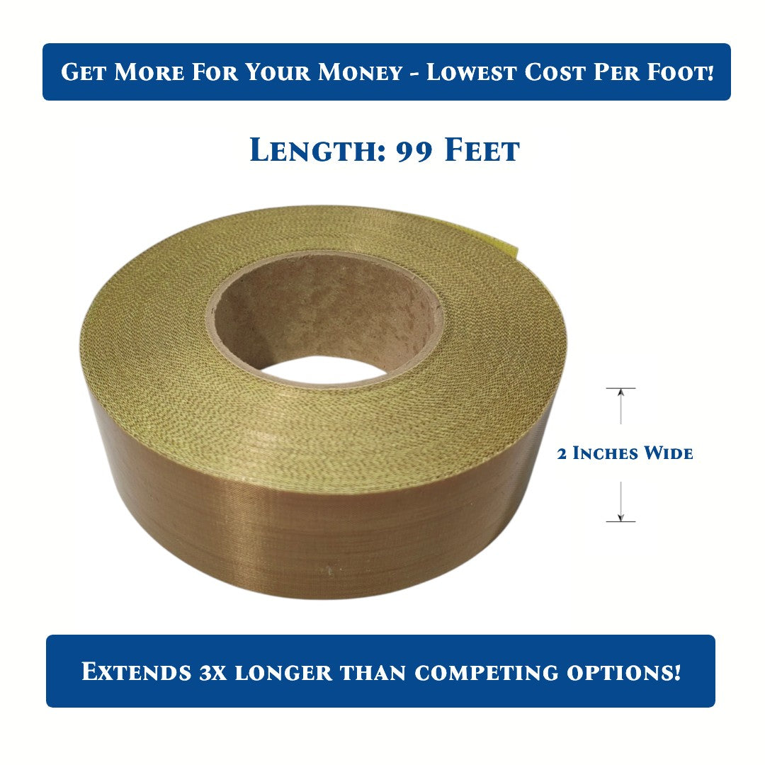 PTFE Tape 5Mil Thickness Fiberglass Pressure Sensitive Yellow Peel Off Liner